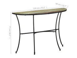 Mesa de apoio 110x40x77 cm madeira recuperada maciça