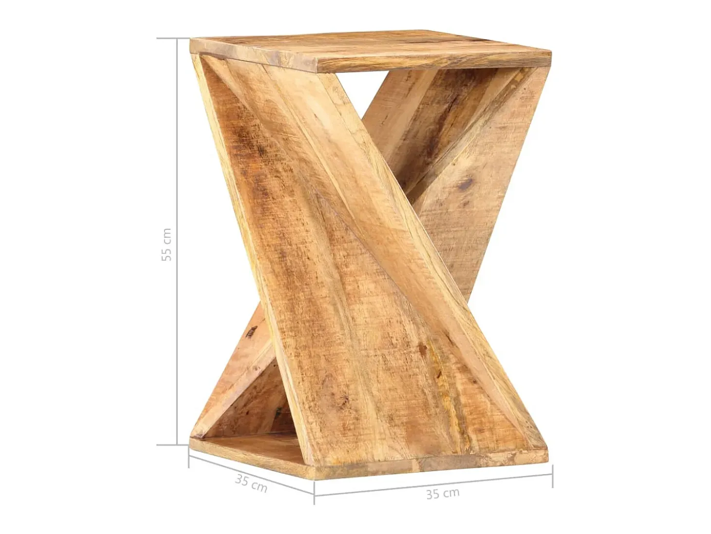 Mesa de apoio 35x35x55 cm madeira de mangueira maciça