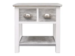Mesa de apoio 40x40x40 cm madeira de paulownia cinzento