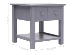 Mesa de apoio 40x40x40 cm madeira de paulownia cinzento