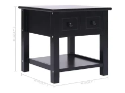 Mesa de apoio 40x40x40 cm madeira de paulownia preto