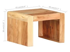 Mesa de apoio 43x40x30 cm madeira de acácia maciça