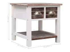 Mesa de apoio 40x40x40 cm madeira de paulownia castanho