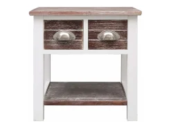 Mesa de apoio 40x40x40 cm madeira de paulownia castanho