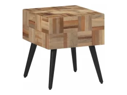 Mesa de apoio 40x40x45 cm madeira de teca recuperada maciça