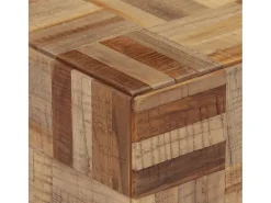 Mesa de apoio 40x40x45 cm madeira de teca recuperada maciça
