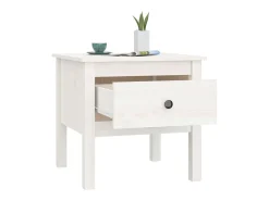 Mesa de apoio 50x50x49 cm pinho maciço Branco