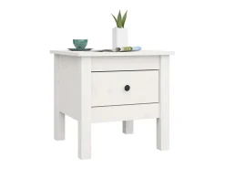 Mesa de apoio 40x40x39 cm pinho maciço Branco