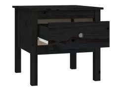 Mesa de apoio 50x50x49 cm pinho maciço preto