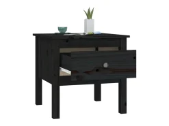 Mesa de apoio 50x50x49 cm pinho maciço preto