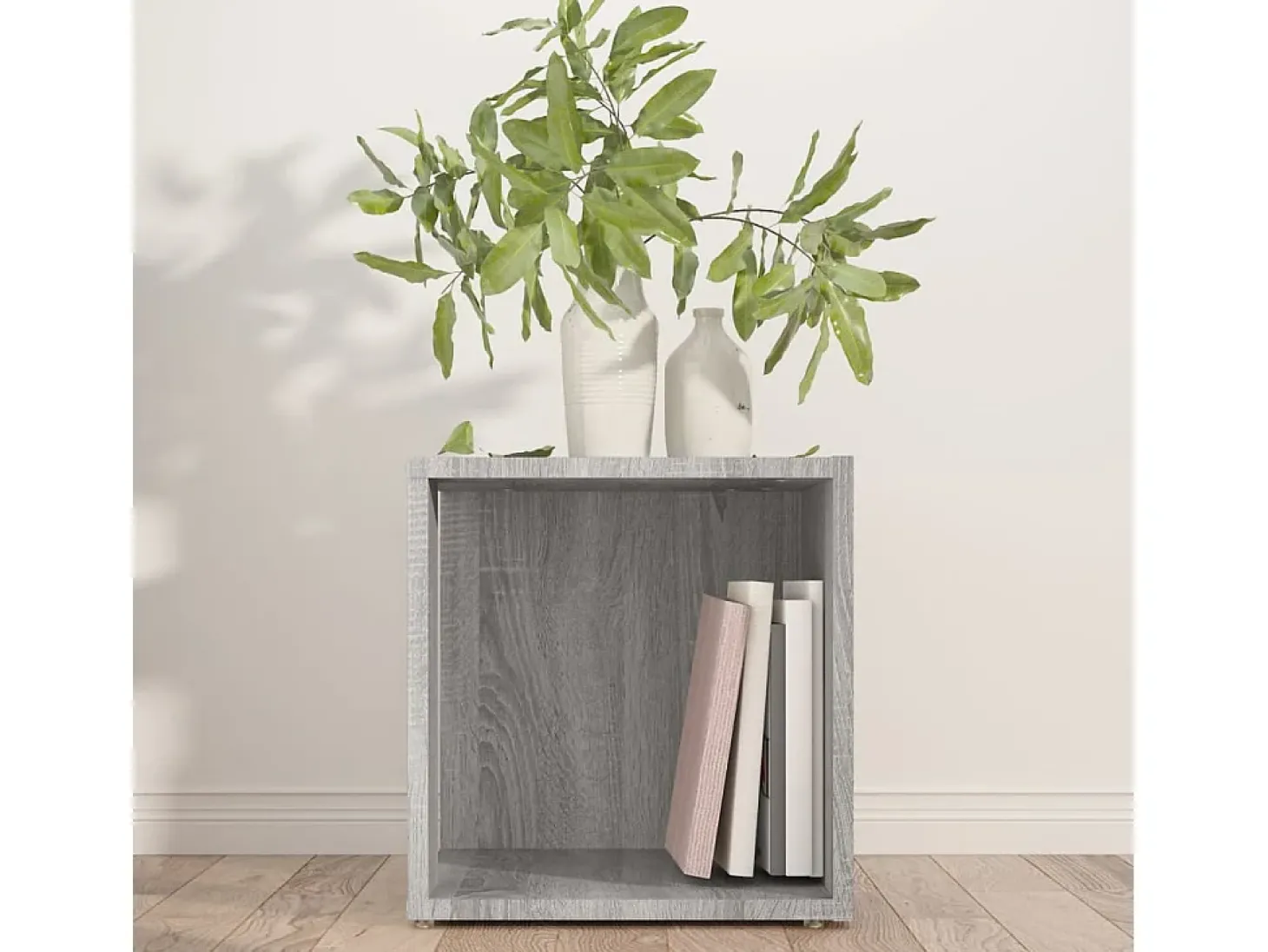 Mesa de apoio 33x33x34,5cm derivados de madeira cinzento sonoma PT692484