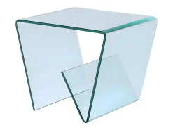 Mesa de apoio ZENIA - Porta-revistas - Vidro temperado curvado