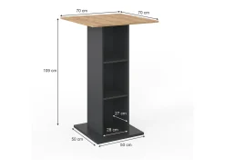 Mesa de bar antracite 70x70x109 rodeo