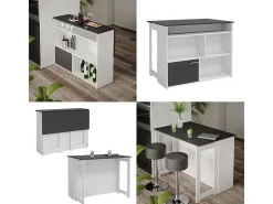 Mesa de bar antracite/branco 116x37x90.5 dominic