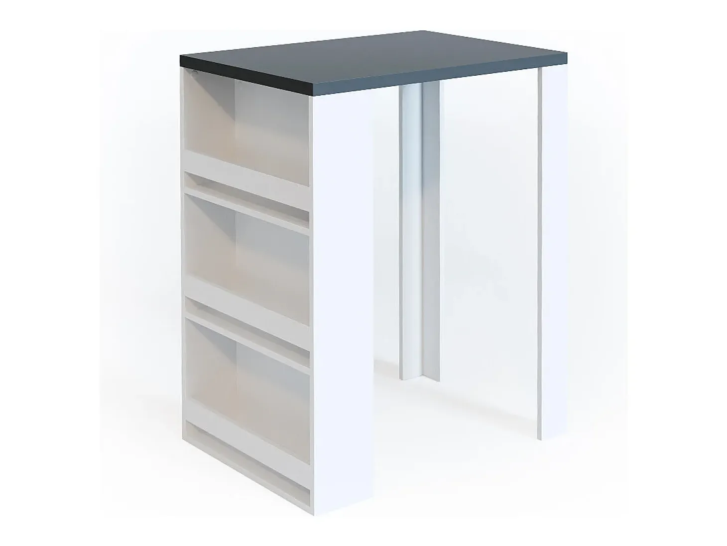 Mesa de bar antracite/branco 57x80x106