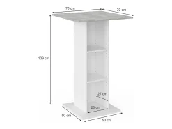 Mesa de bar betão 70x70x109 rodeo
