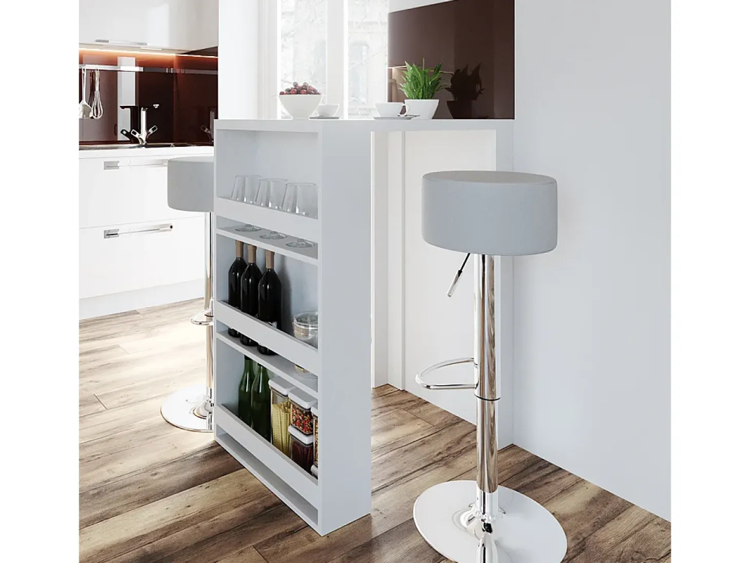 Mesa de bar branco 57x80x106