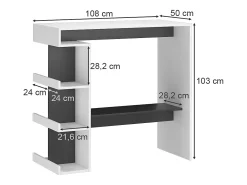 Mesa de bar branco 108x50x103 dana