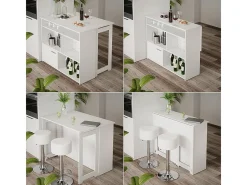 Mesa de bar branco 116x37x90.5 dominic