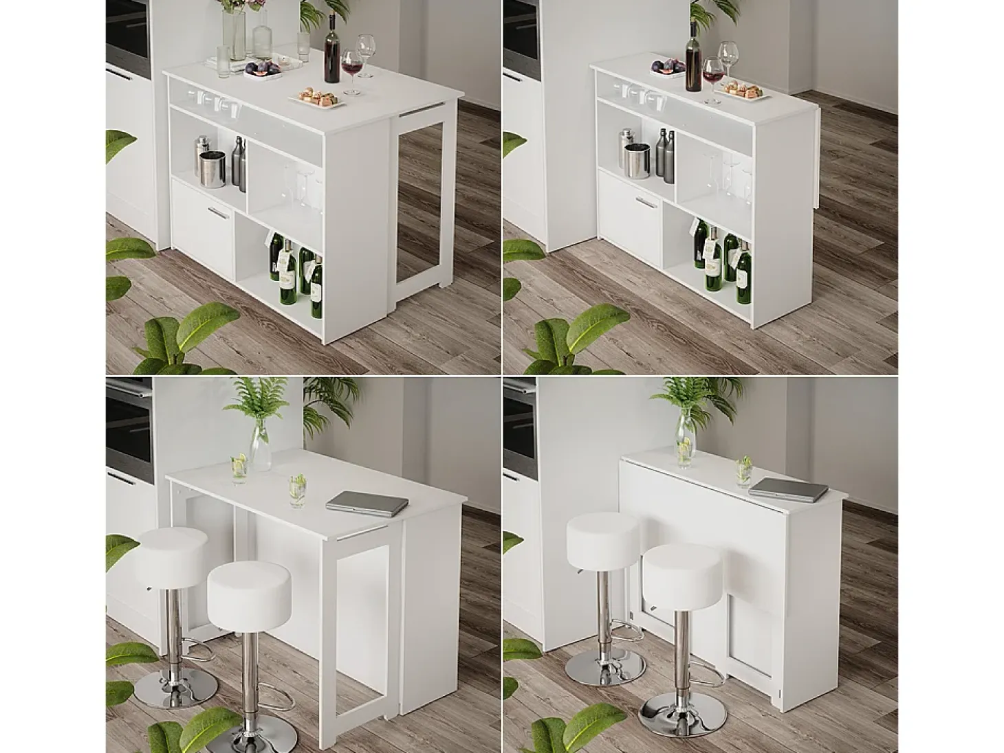 Mesa de bar branco 116x37x90.5 dominic