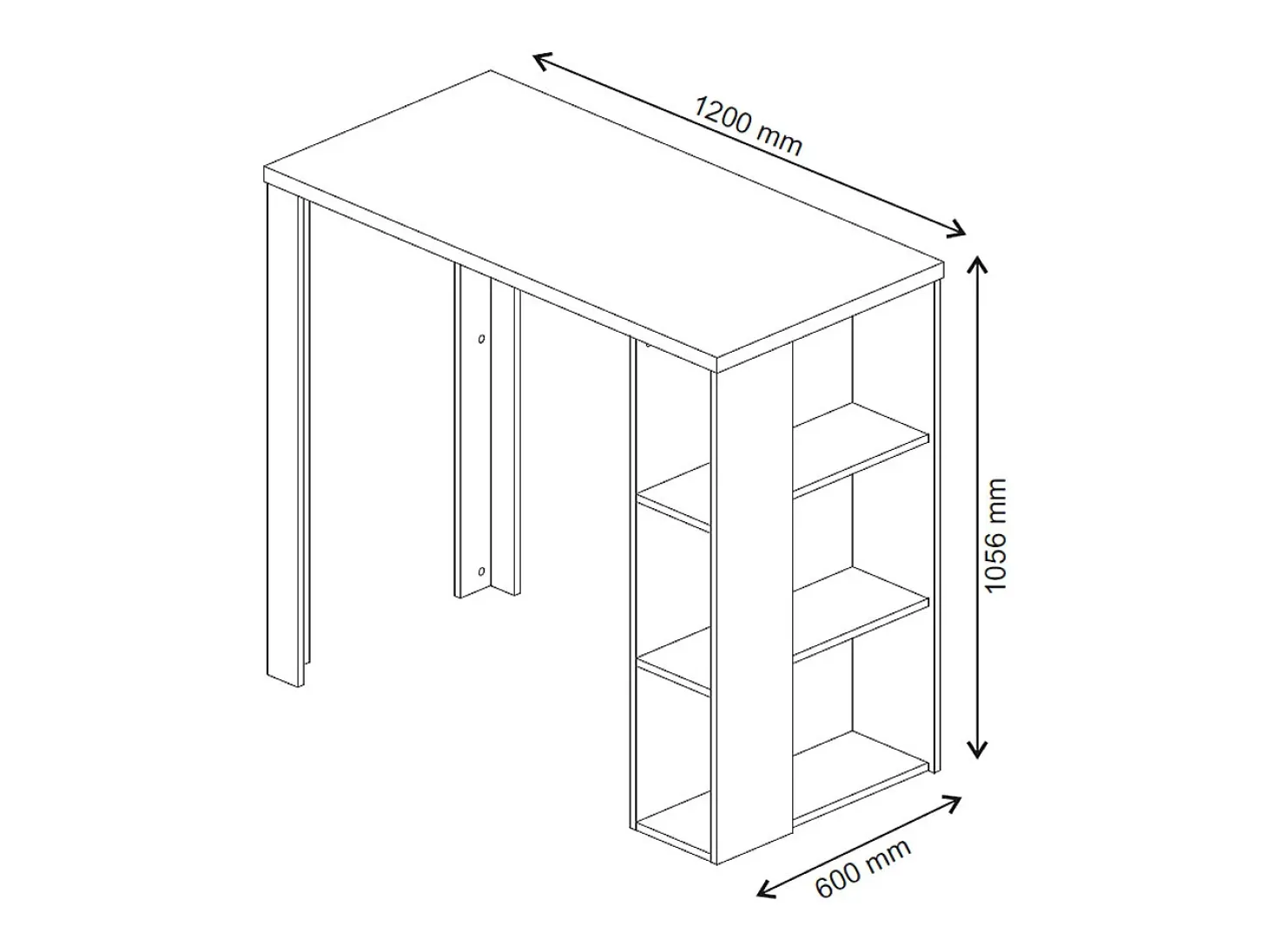 Mesa de bar branco 120x60x105.6 noel