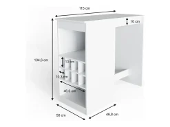 Mesa de bar branco 115x50x104.6 ross