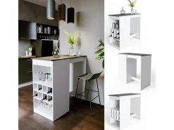 Mesa de bar branco/antracite 115x50x104.6 ross