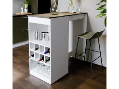 Mesa de bar branco/antracite 115x50x104.6 ross