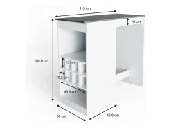 Mesa de bar branco/antracite 115x50x104.6 ross