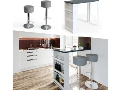 Mesa de bar branco/antracite 57x117x106