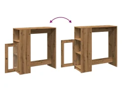 Mesa de bar c/ prateleiras derivados madeira carvalho artisiano