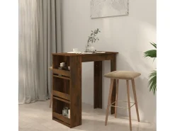Mesa de bar c/ prateleiras derivados de madeira carvalho fumado PT613905