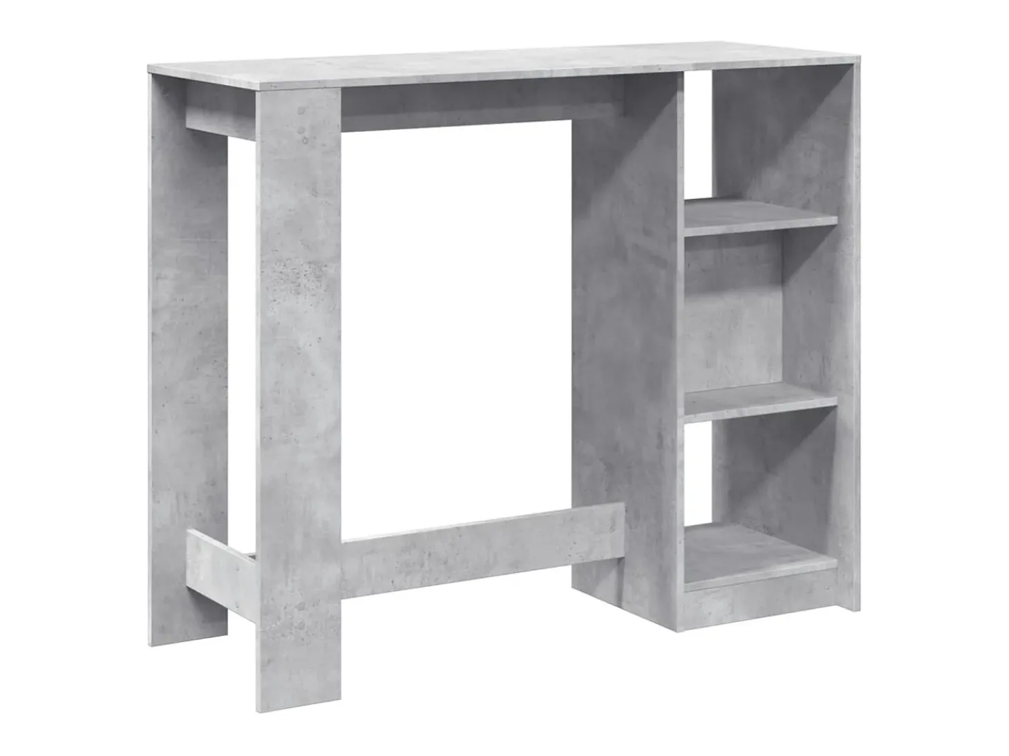 Mesa de bar c/ prateleiras derivados de madeira cinza cimento