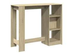 Mesa de bar c/ prateleiras derivados de madeira carvalho sonoma