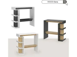 Mesa de bar carvalho antracite/goldkraft 108x50x103 dana