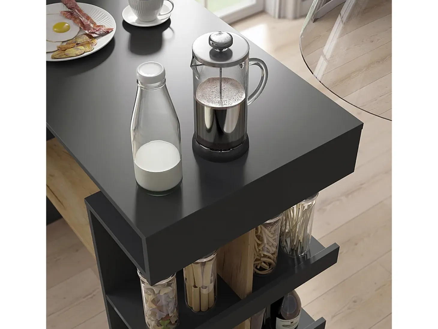 Mesa de bar carvalho antracite/goldkraft 108x50x103 dana