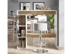 Mesa de bar carvalho branco/dourado 108x50x103 dana
