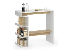 Mesa de bar carvalho branco/dourado 108x50x103 dana