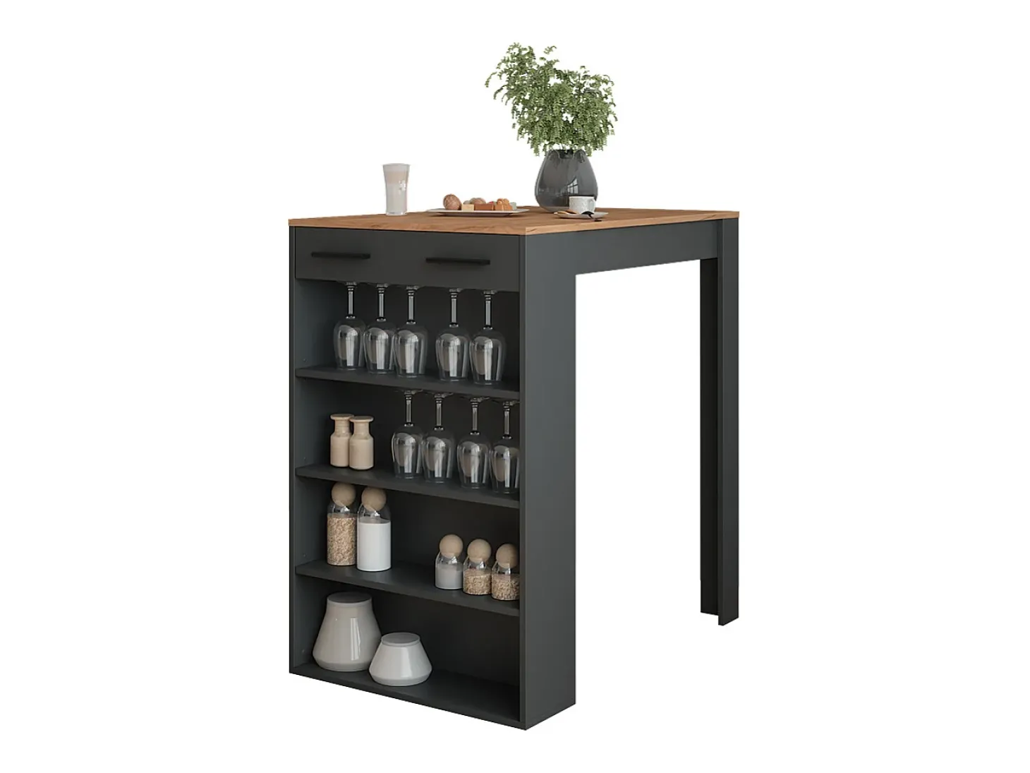 Mesa de bar carvalho goldkraft/antracite 67x100x106 repose