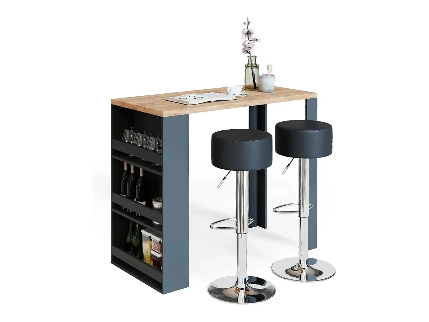 Mesa de bar carvalho 57x117x106
