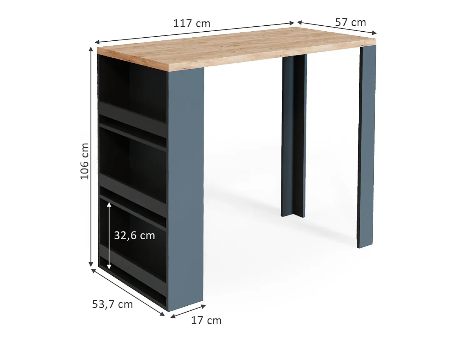Mesa de bar carvalho 57x117x106