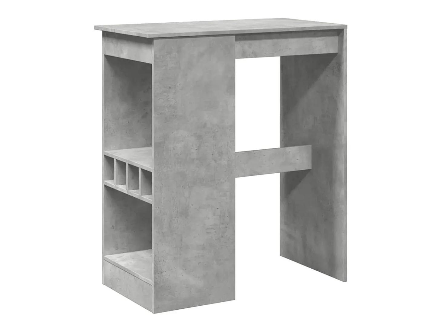 Mesa de bar com prateleiras derivados madeira cinzento cimento