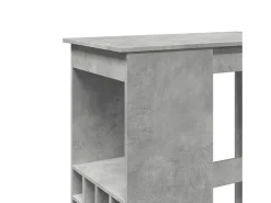 Mesa de bar com prateleiras derivados madeira cinzento cimento