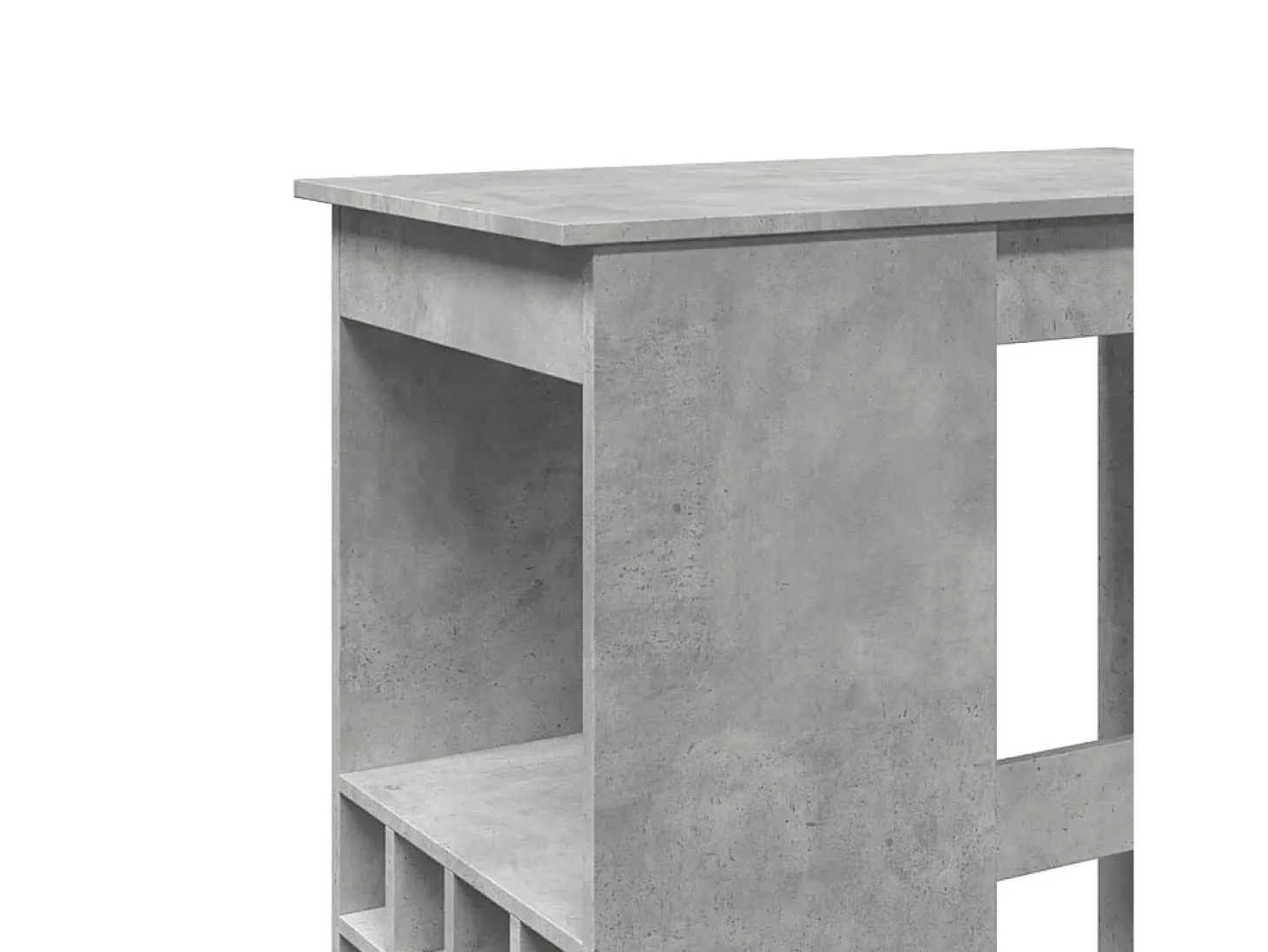 Mesa de bar com prateleiras derivados madeira cinzento cimento