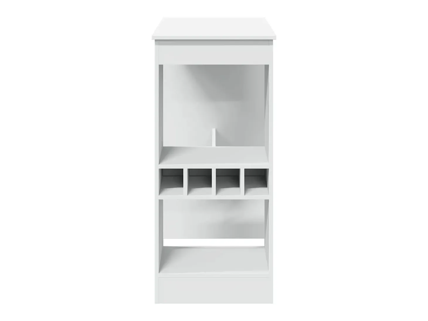 Mesa de bar com prateleiras derivados de madeira branco
