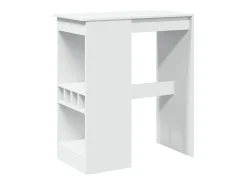 Mesa de bar com prateleiras derivados de madeira branco