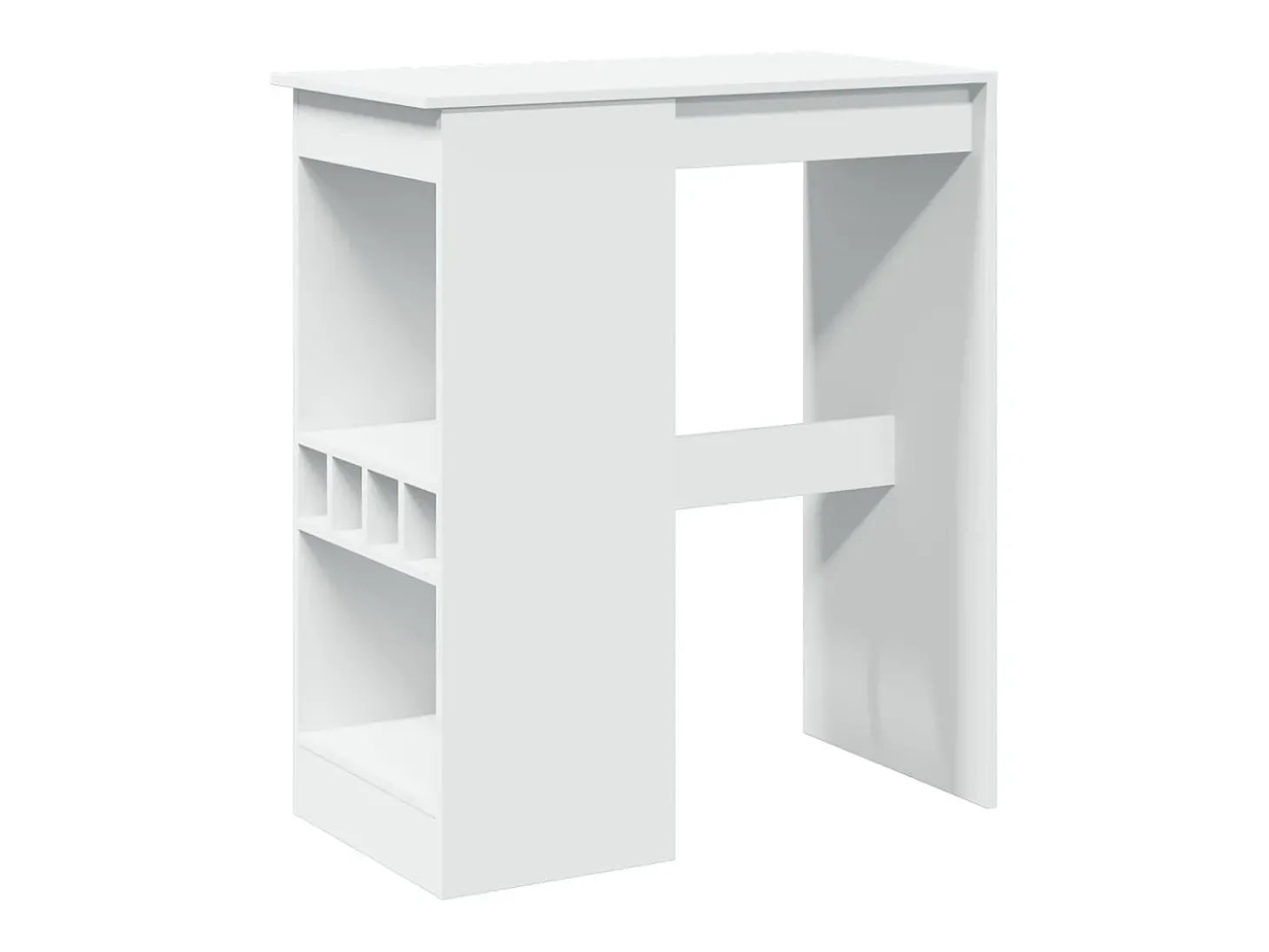 Mesa de bar com prateleiras derivados de madeira branco