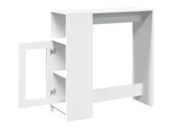 Mesa de bar com prateleiras derivados de madeira branco