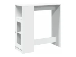Mesa de bar com prateleiras derivados de madeira branco