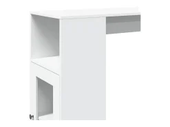 Mesa de bar com prateleiras derivados de madeira branco